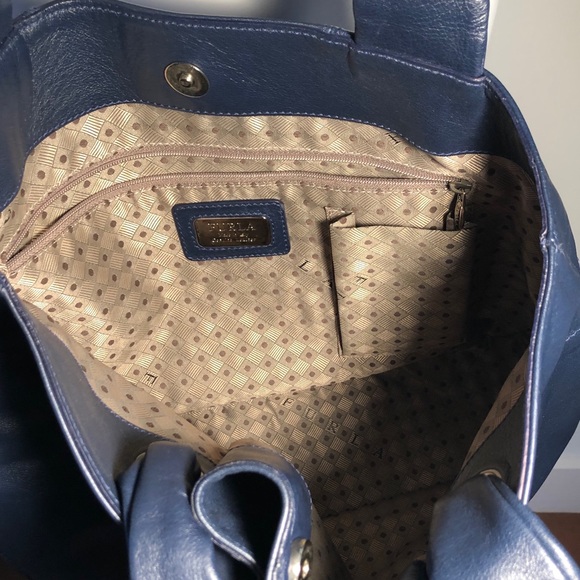 FURLA Blue Leather Handbag with Bow - Picture 4 of 6